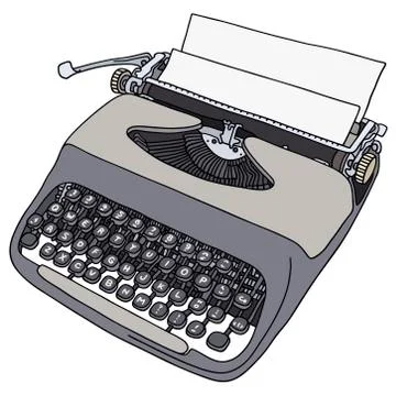 Gray typewriter Stock Illustration