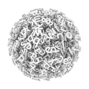 Gray typography sphere 3d rendering of a gray typography sphere Copyright:... Stock Photos