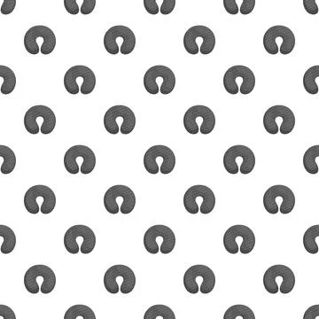Gray u shaped neck pillows seamless pattern for travel comfort Stock Illustration
