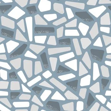 Gray vector abstract mosaic seamless pattern. Stone marble texture textile Illustrazione stock