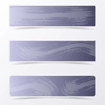 Gray vector banners with brush strokes Stock-Illustration