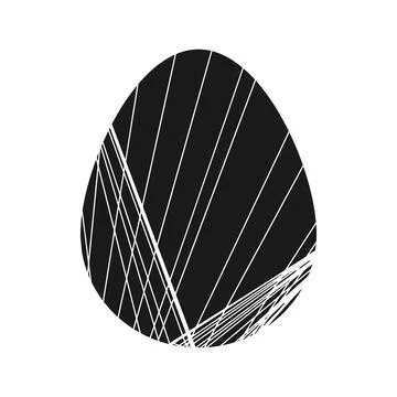 Gray Vector Easter egg with abstract line pattern isolated on a white backgro Stock Illustration