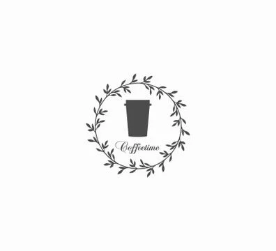 Gray vector icon paper cup of coffee, drink Stock Illustration