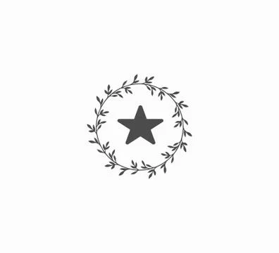 Gray vector icon in wreath nerd style and star close-up isolated Stock Illustration