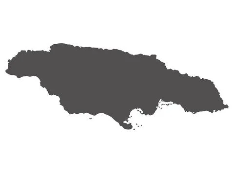 A gray vector map of Jamaica. Stock Illustration