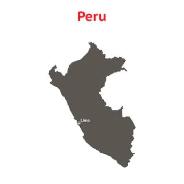 Gray vector map Peru. Stock Illustration
