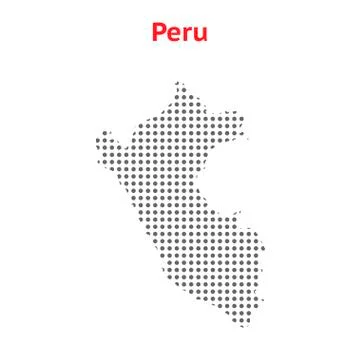 Gray vector map Peru. Stock Illustration