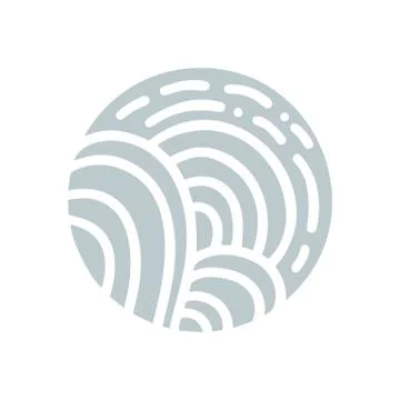 Gray Vector Organic logo. Round Nature Farmer products emblem. Abstract road and Stock-Illustration