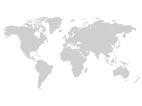 Gray vector world map Stock Illustration