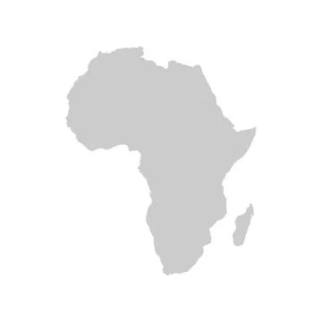 Gray vector world map illustration. Africa continent on transparent background 库存插图