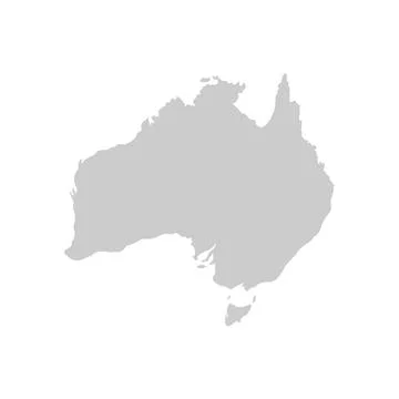 Gray vector world map illustration. Australia continent on transparent Stock Illustration