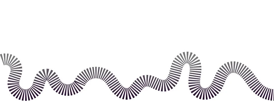 Gray vertical line wave, abstract monochromatic curve, grayscale gradient d.. Ilustración de archivo