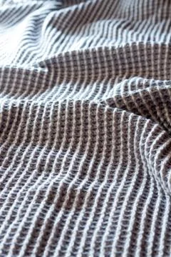 Gray waffled patterned fabric Stock Photos