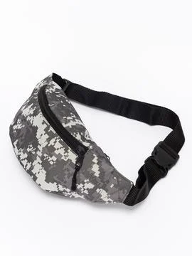 Gray waist bag back view variant Stock-Fotos
