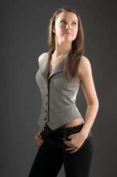 Gray waistcoat Stock Photos