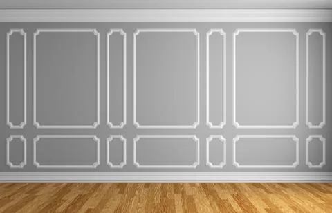 Gray wall in classic style room Stock Illustration