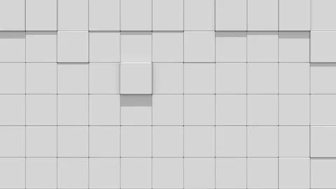 Gray Wall of cubes falls apart Stock Footage 112010493