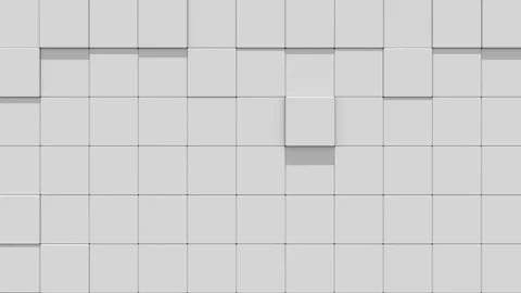 Gray Wall of cubes falls apart Stock Footage 112062193