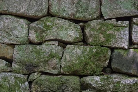 Gray wall of stone. Stock Photos