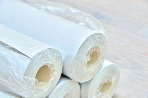 Gray wallpaper rolls Stock Photos