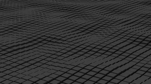 Gray waving surface. Cube pattern. Abstract background. 3d render. Stock Illustration