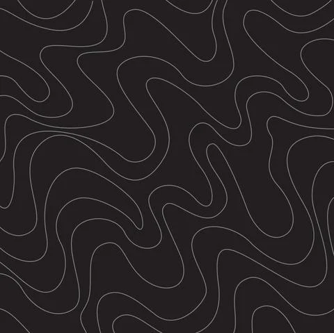 Gray wavy lines on black background. Vector background. Stock Illustration