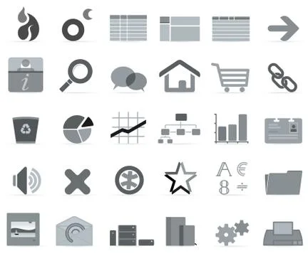 Gray web icon over white background. Isolated. Stock Illustration