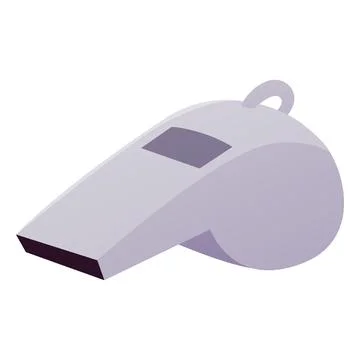 Gray whistle flat vector icon, sound beep equipment for sports game referee Stock Illustration