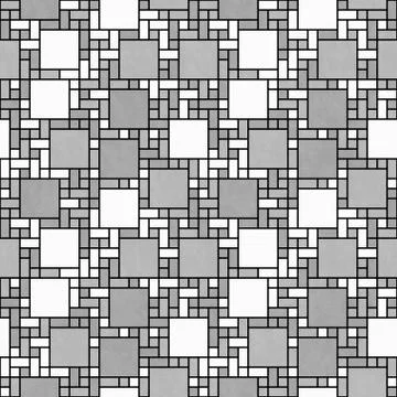 Gray, White and Black Square Mosaic Abstract Geometric Design Tile Pattern Re Illustrazione stock