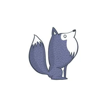 Gray Wolf Cartoon Character Stock Illustration
