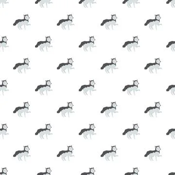 Gray wolf cartoon pattern repeating seamless background 스톡 일러스트