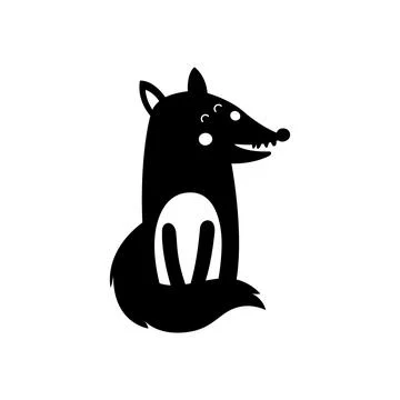 Gray wolf. Cartoon, wolf grey the nature of the character Stock Illustration
