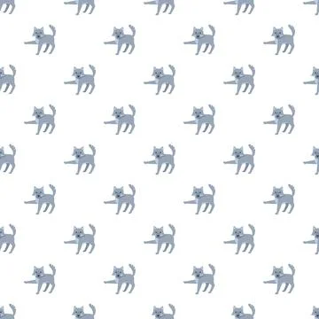 Gray wolf puppy repeat pattern on white background Stockillustratie