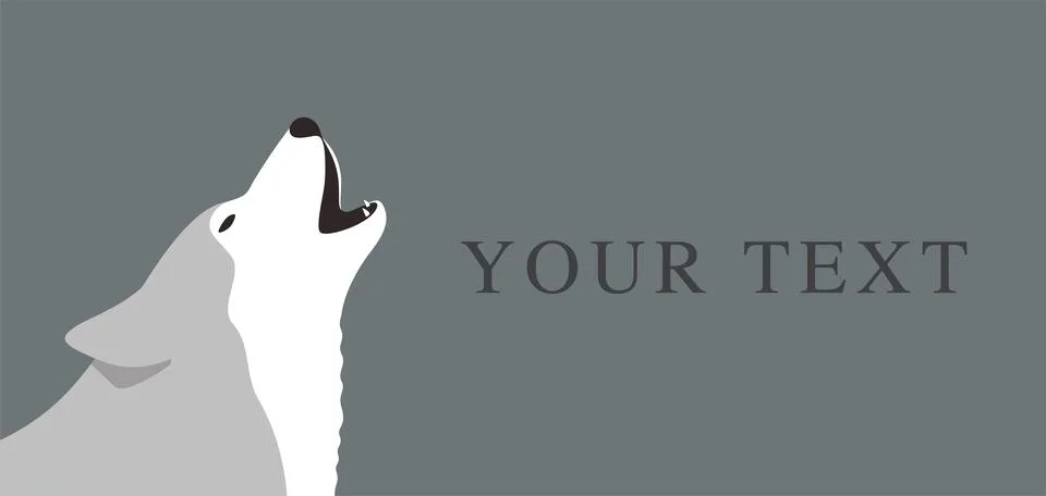 Gray wolf roaring, vector illustration Stock-Illustration