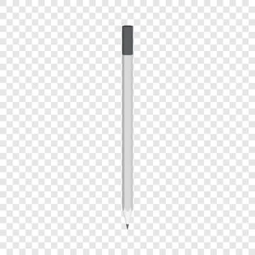 Gray wooden sharp pencil mockup, realistic style Stock Illustration