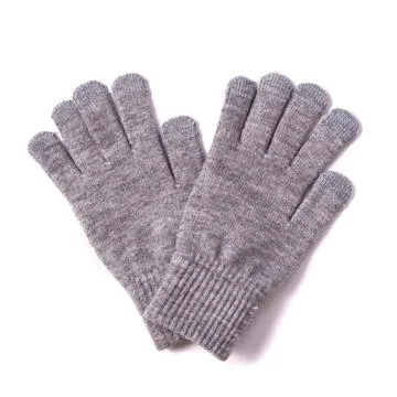 Gray wool gloves 스톡 사진