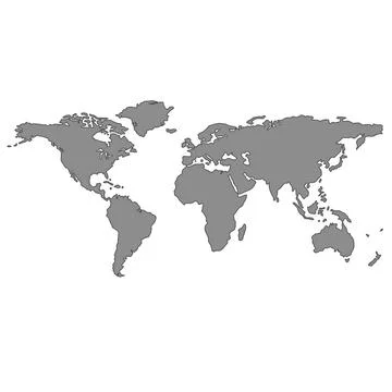Gray world map gray world map, vector art illustration Copyright: xZoonar.... Stock Photos
