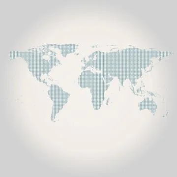 Gray World Map Vector Stock Illustration