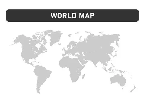 Gray world map on white background. Vector illustration. Stock Illustration