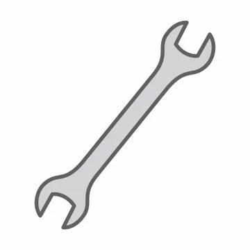 A gray wrench Stock Illustration