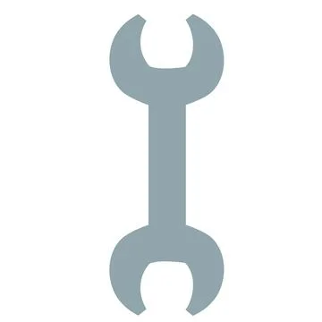 Gray wrench Stock Illustration