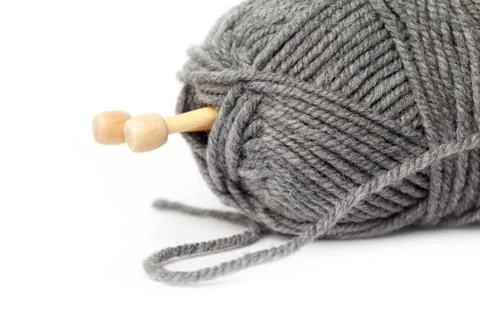 Gray yarn for knitting Stock Photos