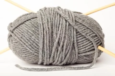 Gray yarn for knitting Stock Photos