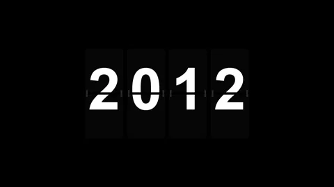 Gray Year Numbers Incrementing Vertically on Black Background 動画素材 348156106