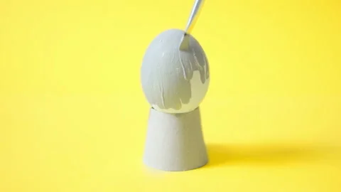 Gray on a yellow background. Easter Stock Footage 146589899