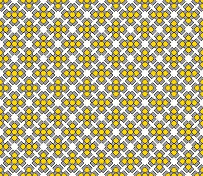 Gray yellow cross pattern Stock Illustration