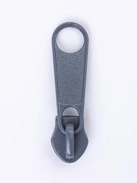 Gray zipper pull single Fotos Stock