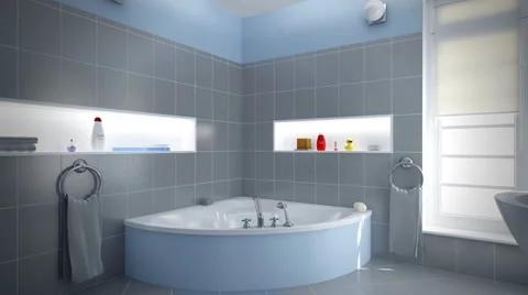 Gray/Blue Bathroom Видео 995949