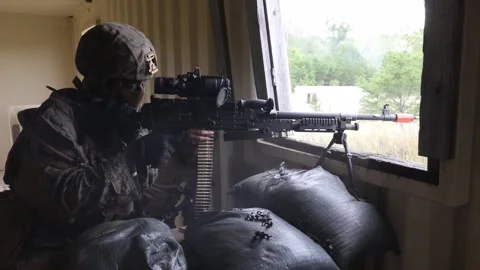 Grayling, MI, 08/10/2023 U.S. Marines, 1st Battalion, 24th Marine Regiment Stock Footage 254065888