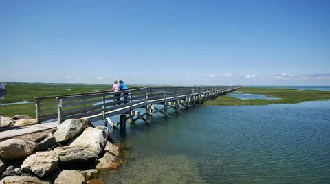GRAYS BEACH BOARDWALK CAPE COD Stock Footage 63928630